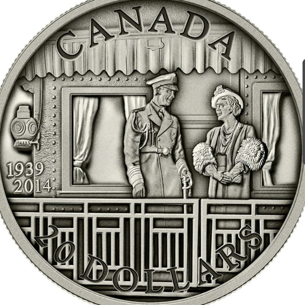 2014 RCM $20 The First Royal Visit, 75th Anniversary - Pure Silver Coin